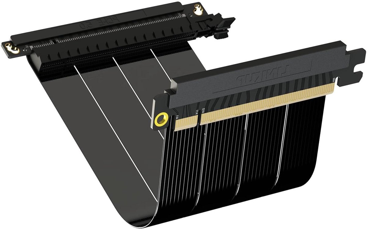 PCIe 5.0 Riserkabel - GPU Verlengsnoer - PC Componenten - x16 128GB/s Snelheid - 18cm - Zwart