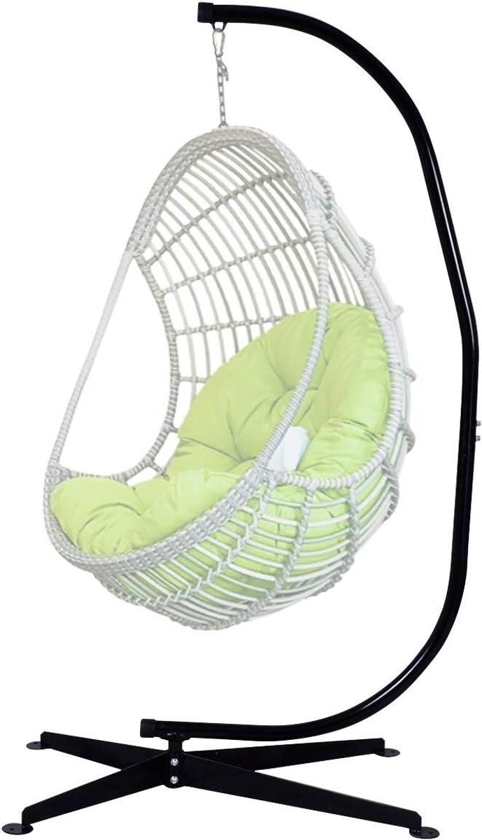 Hangstoelframe - Hangmat standaard - Ontspannen buiten - Stabiele C-vorm - 210 cm hoog - Zwart