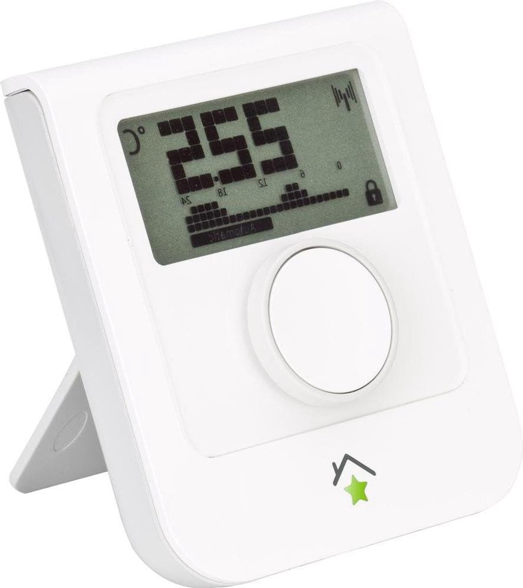 Slimme Thermostaat - Kamerthermostaat Slim - Temperatuur Regelen - Vochtmeting Schimmelpreventie - Rechthoekig - Wit