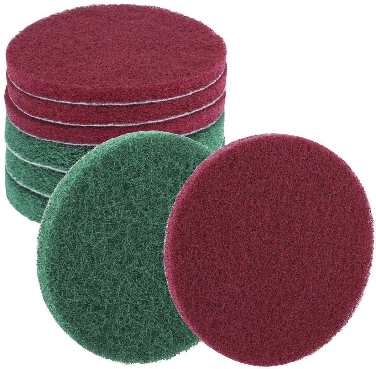 Schuurpads Polijstpads - Schuurvlies Pads - Oppervlakken Reinigen - Water- & Oliebestendig - 125 mm - Groen Rood