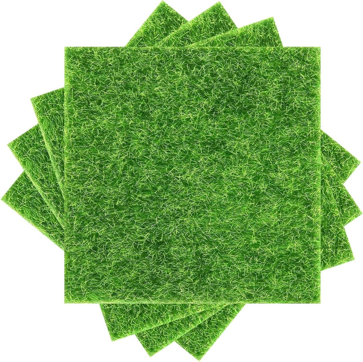 Kunstgras Matten - Miniatuur Gras - Modelbouw Decoratie - Hoge Simulatie - 15 x 15 cm - Groen