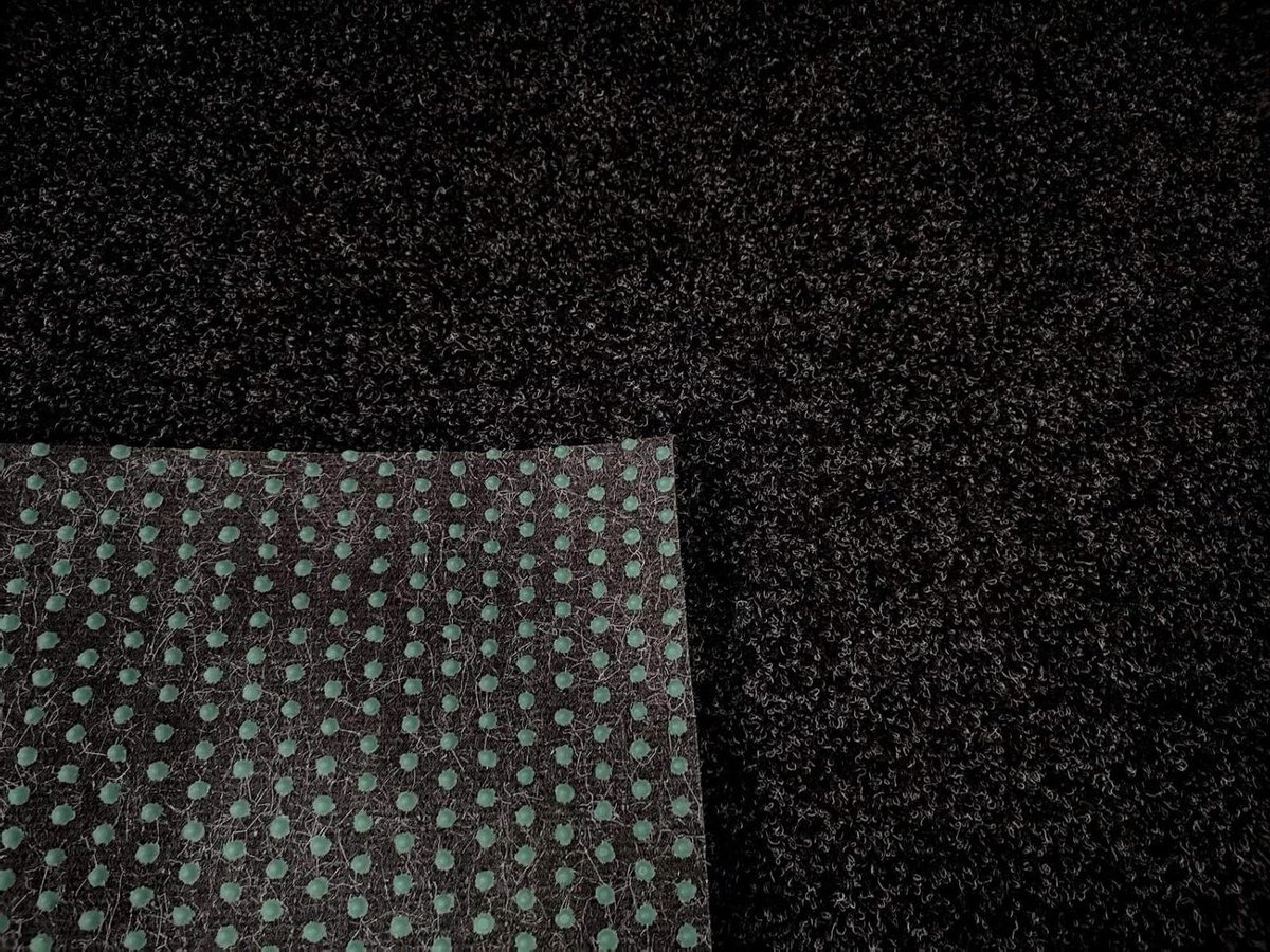 Grastapijt Kunstgras - Tapijt Gazon - Buiten Gebruiken - Drainage Noppen - 200x300 cm - Zwart Grijs