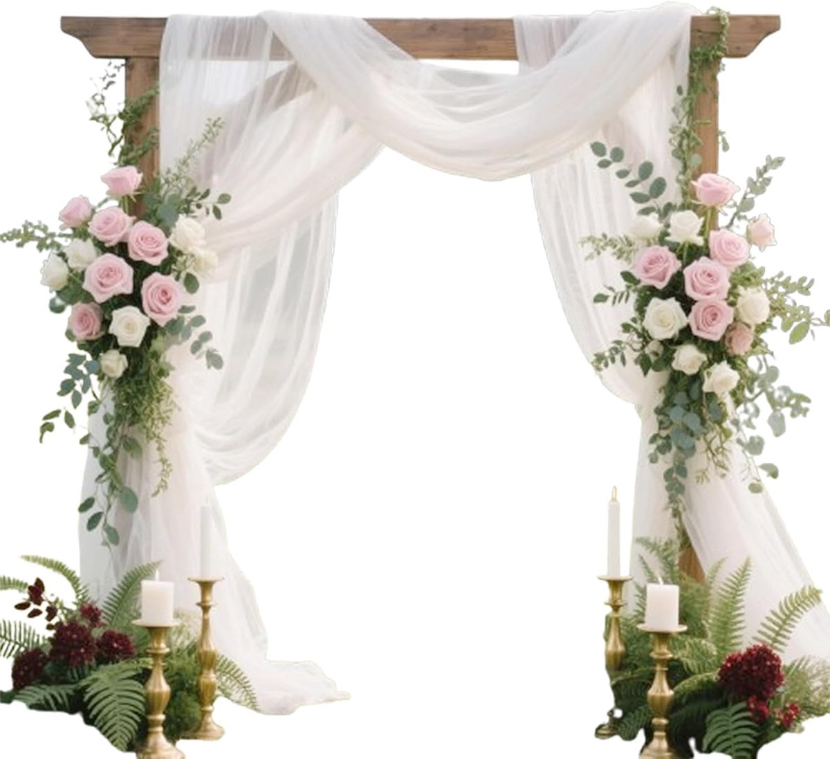 Drapering van bruiloftsboog, 75 x 600 cm, tule, trouwgordijn van tule, voor bruiloft, ceremonie, feest, fase, achtergrond