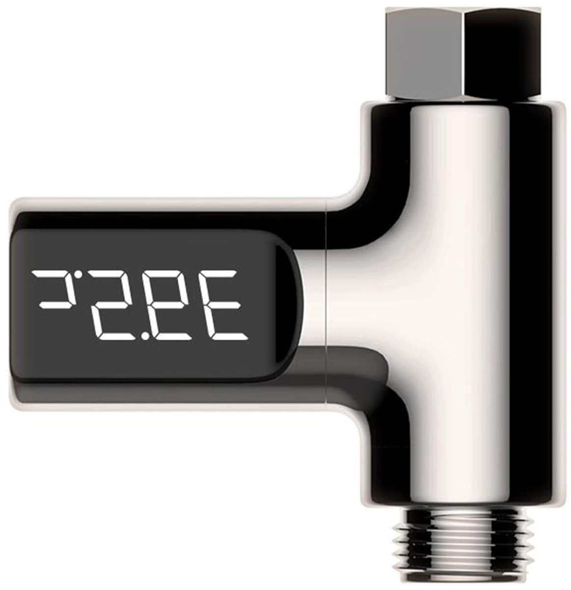 Douche Thermometer - Badthermometer Watermeter - Veilig Douchen - Wateraangedreven LED Display - 5-85°C - Zilver