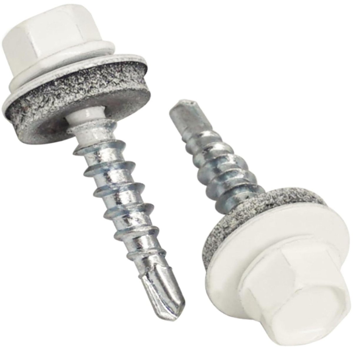 Dak schroeven - Zelfborende schroeven - Dakbedekking bevestigen - Met EPDM ring - 50 stuks - Wit RAL 9010