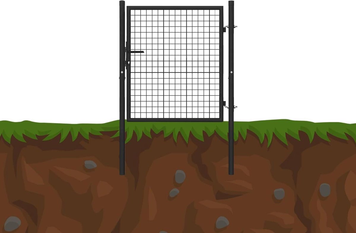 Tuindeur Metaal - Tuinpoort Antraciet - Tuin Beveiligen - Gepoedercoat Staal - 1 x 1 m - A