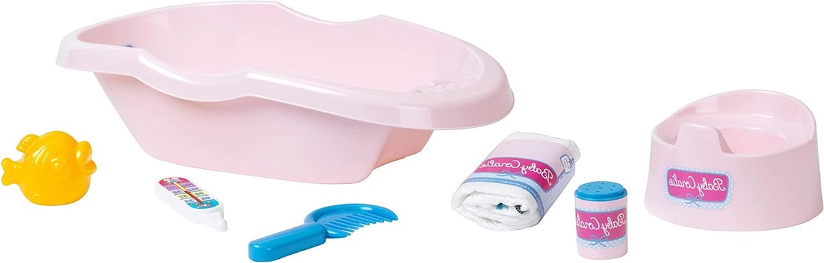 Poppen Badset - Baby Poppen Accessoires - Poppen Verzorgen - Inclusief Badje en Luiers - Tot 35 cm Poppen - Wit