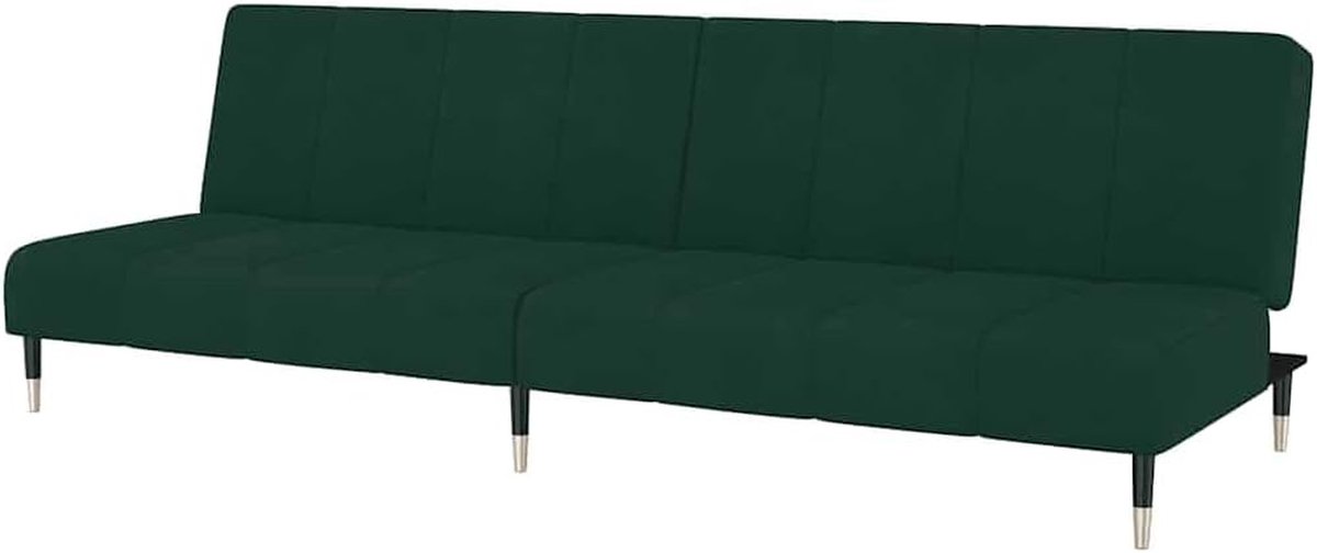 Slaapbank 2-Zits - Bankbed Verstelbaar - Logees Ontvangen - Fluweel Zacht - 200 x 845 cm - Donkergroen