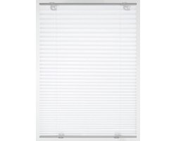 Plisségordijn met Zuignappen - Zonwering Gordijn - Privacy en Zonwering - Montage zonder Boren - 90 x 130 cm - Wit