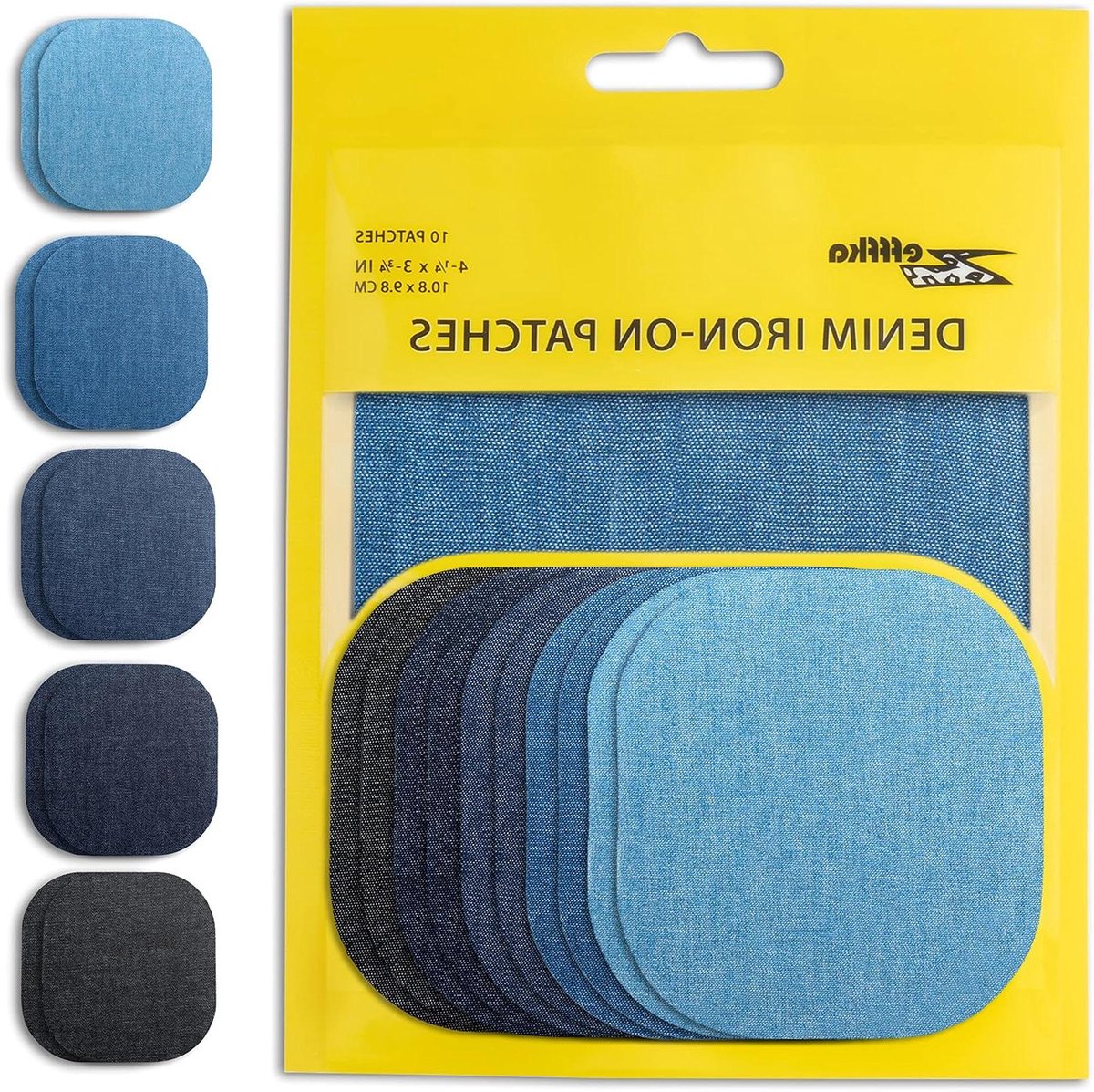 Denim Iron On Patches - Reparatie Patches Jeans - Kleding Herstellen - 100% Katoen EU Gemaakt - 10x11cm