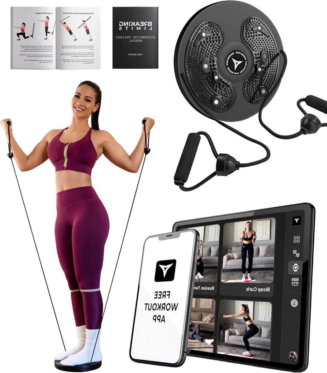 Waist Twister Draaitafel - Draaischijf Balanstrainer - Onderlichaam Trainen - Antislip Oppervlak - 28 x 28 inches - Zwart