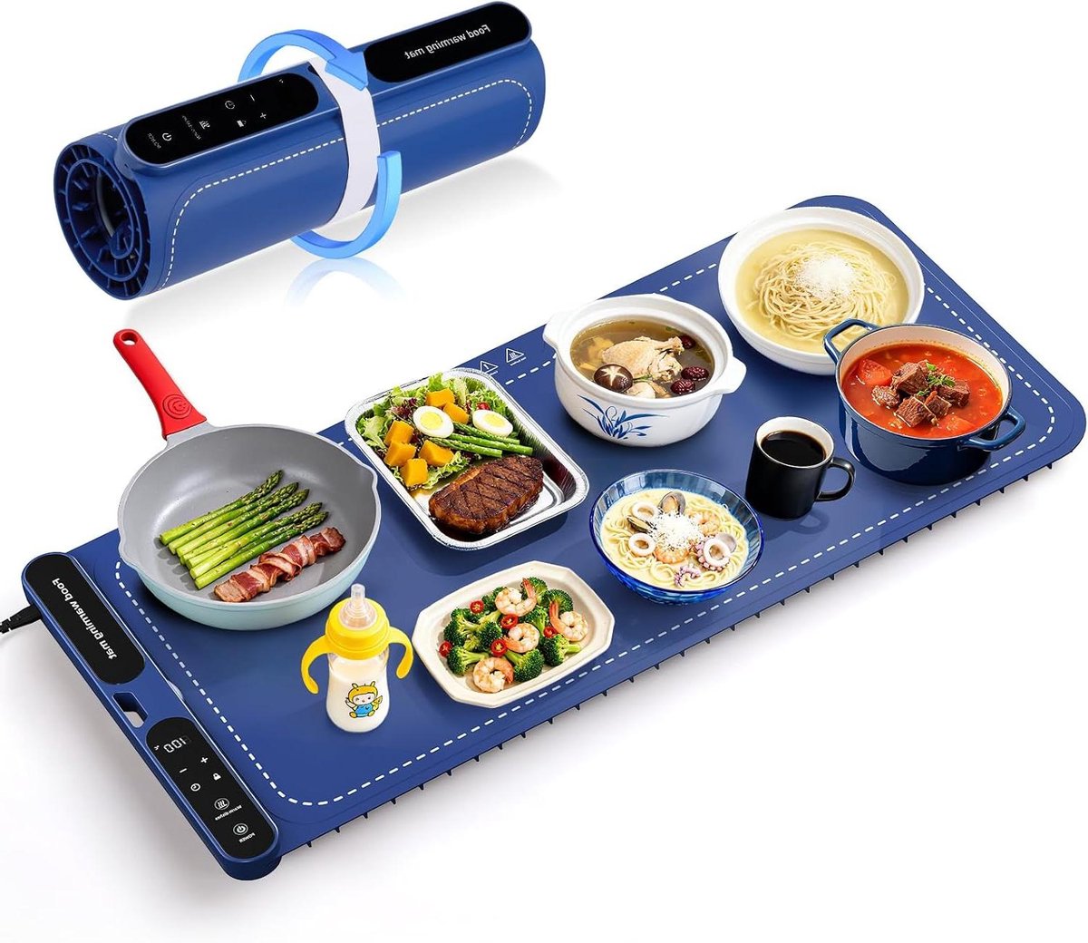 Verwarmende Plaat - Warmhoudplaat Keuken - Eten Warm Houden - 10 Seconden Opwarmen - 81 x 38.5 cm - Zwart