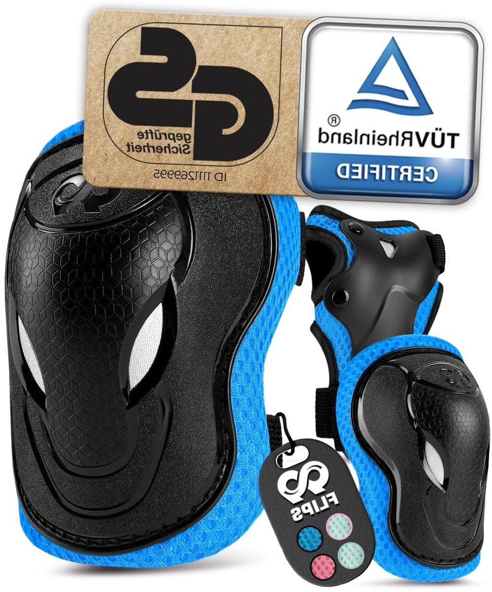 Kniebeschermers Kinderen - Beschermers Set - Veilig Sporten - Getest Volgens EN 14120 - S/M - Blauw