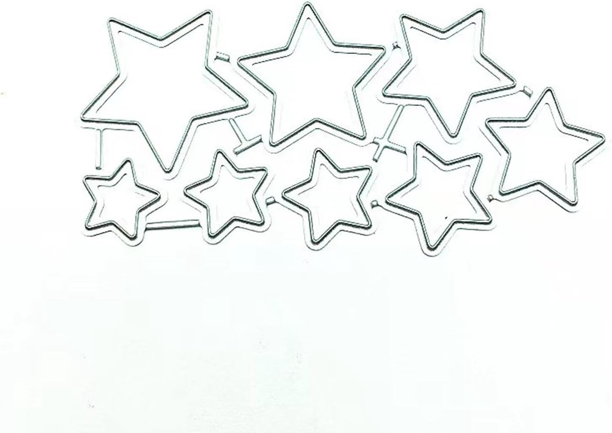 8 Stuks Sterren Snijden Dies Metalen Embossing Stencil DIY Scrapbooking Fotoalbum Carbon Card Mold voor Kaarten Craft Maken Bladwijzer Decoratie (Stijl 1)