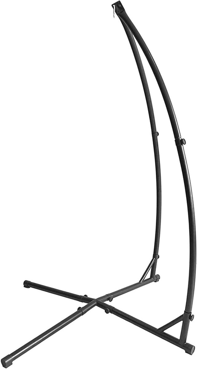 Hangmatstandaard - Hangstoelframe - Ontspannen Buiten - Stabiele Vierkante Voet - 214 cm Hoog - Zwart