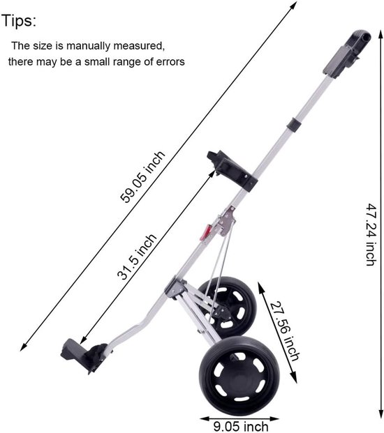 Golfkar Opvouwbaar - Golftrolley Push Pull - Golfen Lichter Maken - Lichtgewicht Aluminium Frame — afbeelding 5