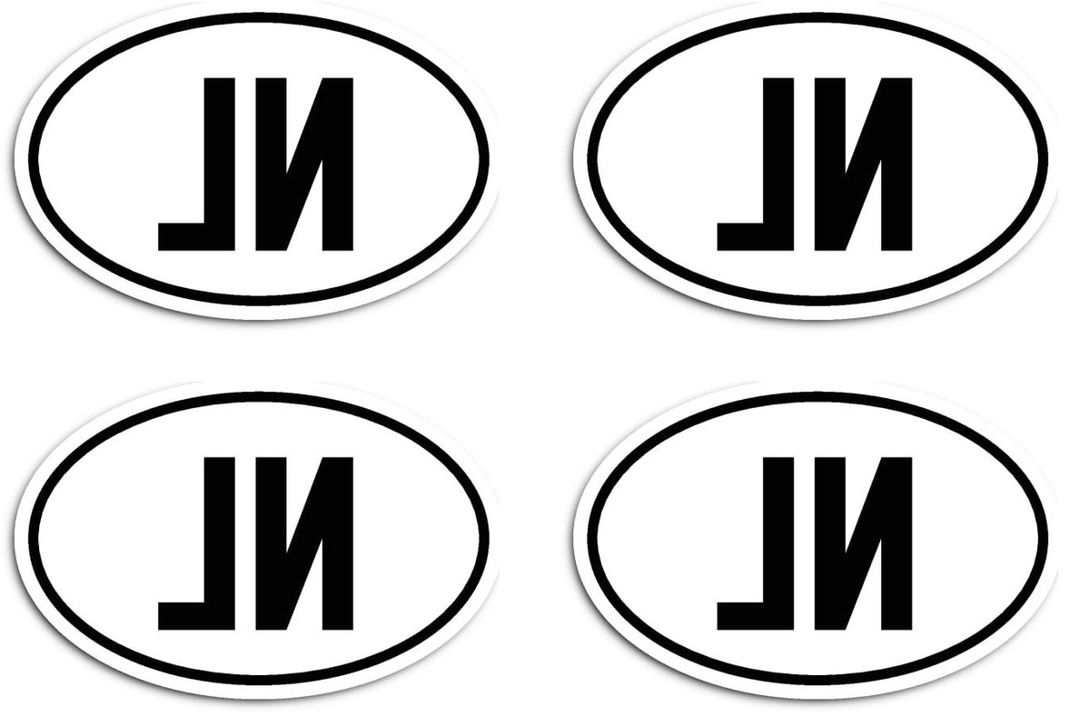 Landensticker NL - Vlagsticker Nederland - Markering Voertuigen - Waterdicht UV-bestendig - 75 x 1125 mm 4 stuks - Zwart Wit