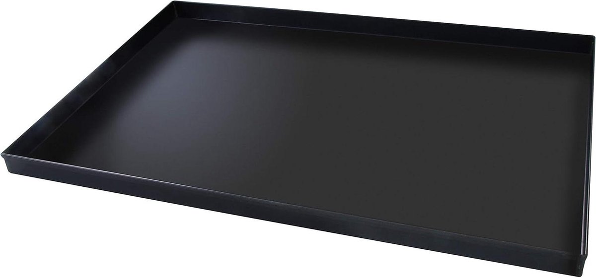 Pizzaplaat Staal Bakplaat Gebak Professioneel Bakken Snijden op Oppervlak 59.5 x 40 x 3 cm Zwart