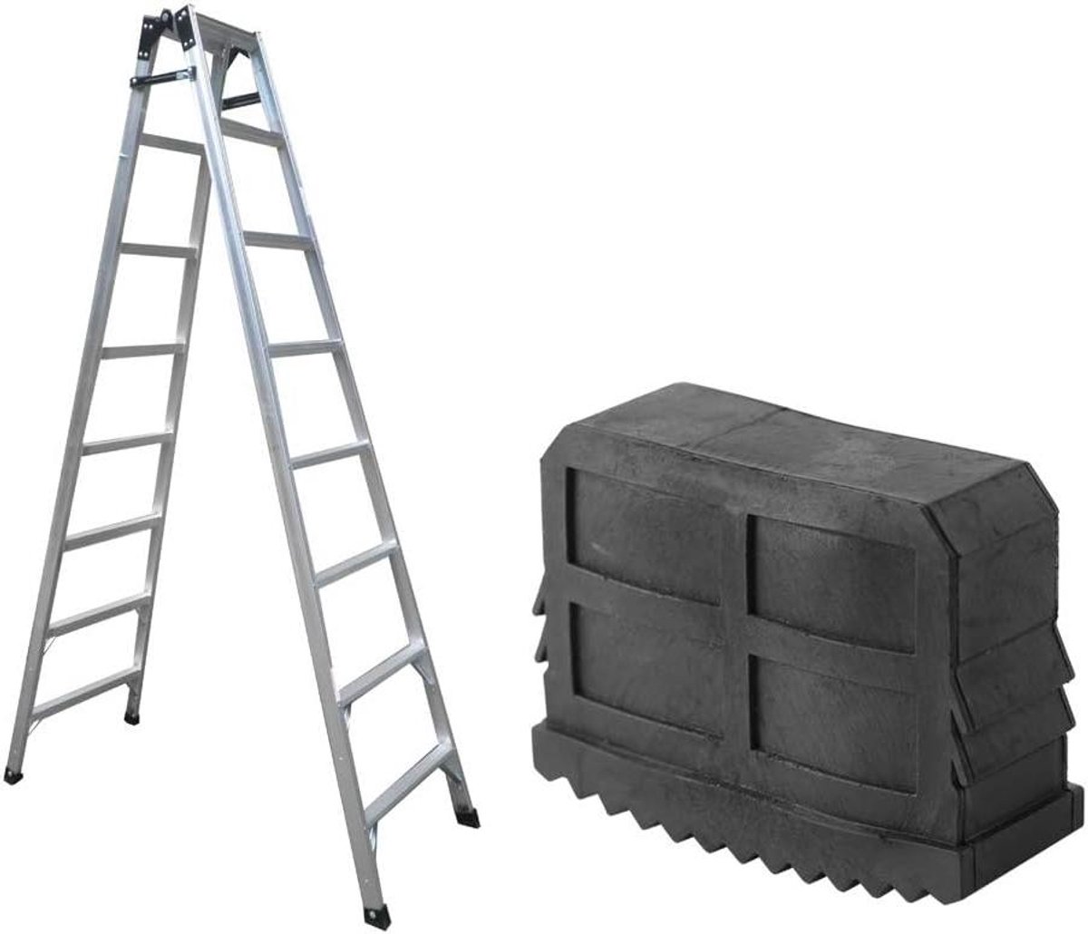 Laddervoeten Rubber - Ladder Eindstukken - Veiligheid Verhogend - Antislip Grip - 57 x 21 mm - Zwart