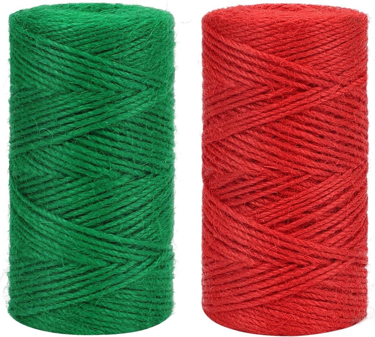 Jute Touw - Garen Touw - Tuinieren Decoratie - Biologisch Afbreekbaar - 656 Voet - Groen Rood
