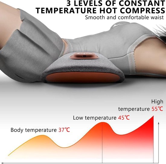 SnelShoppen - Lendenkussen 3-in-1 Rugmassageapparaat met Warmte en Trillingsmassage, Ergonomisch Lendesteun, Elektrisch Massageapparaat voor Bureausto van snelshoppen — afbeelding 4