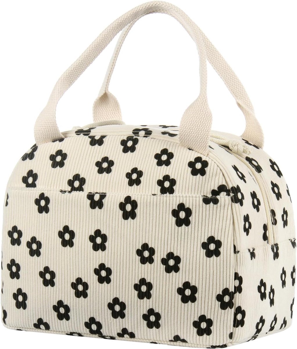 SnelShoppen - Lunch Bag - Insulated Lunch Box voor Vrouwen - Herbruikbare Grote Capaciteit - Koeltas voor Volwassenen - Klein, Lekvrij, Schattig, Cord