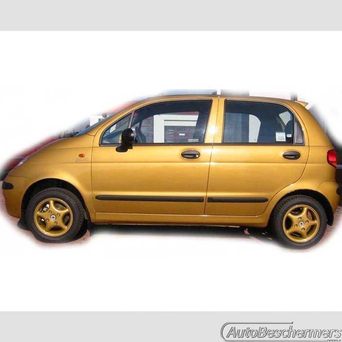Stootlijsten set zwart voor Daewoo Matiz 1998-2003. De stootstrips zijn zelfklevend. Set a 4 stuks (#0002)