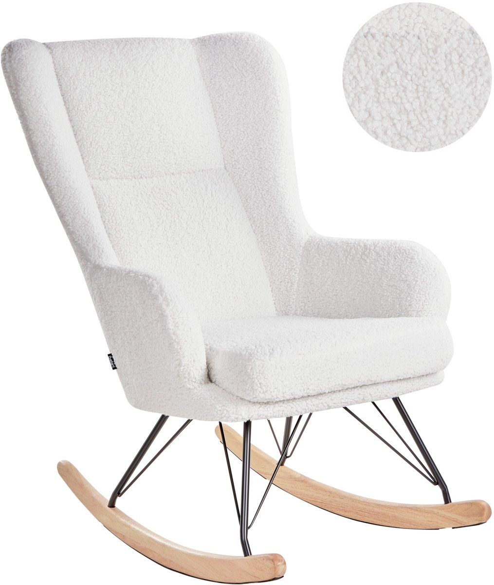 LUOMA - Schommelstoel - Off-white - Bouclé