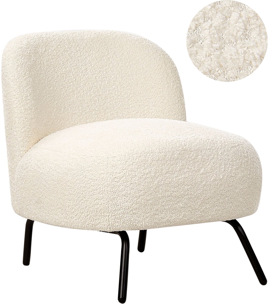 KUMLA - Fauteuil - Gebroken wit - Bouclé