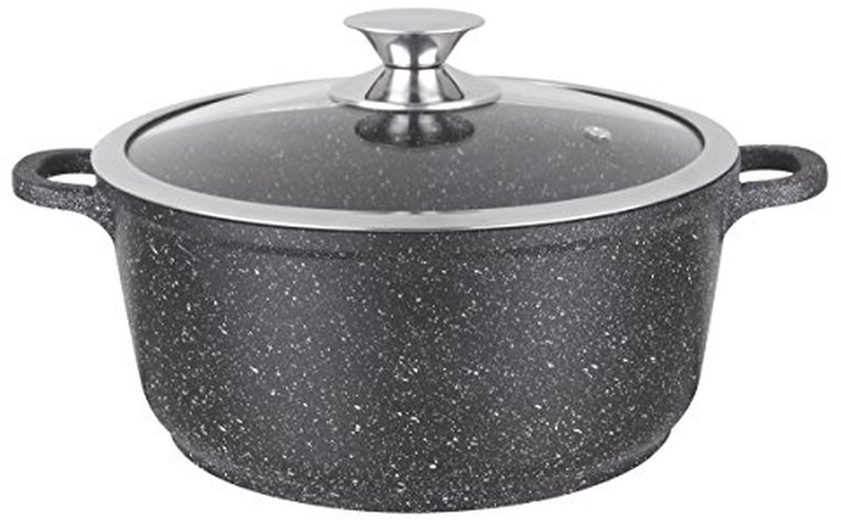 Kookpan Gietijzeren pan Gezond koken Vaatwasmachinebestendig 20 cm Grijs