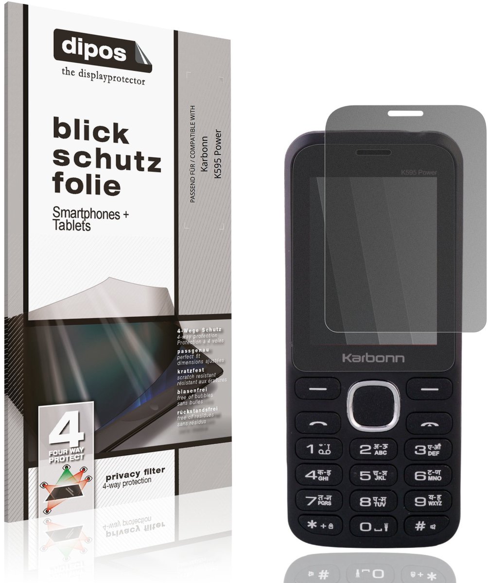 dipos – Matte Privacy Screenprotector geschikt voor Karbonn K595 Power | Anti-Spy Beschermfolie