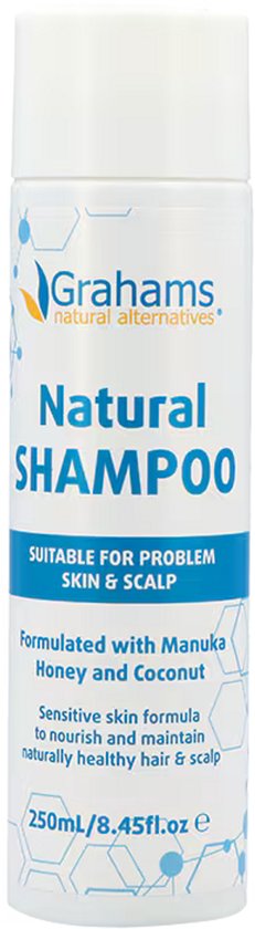 Grahams Natural Shampoo, 250 ml, geschikt voor probleemhuid en hoofdhuid.