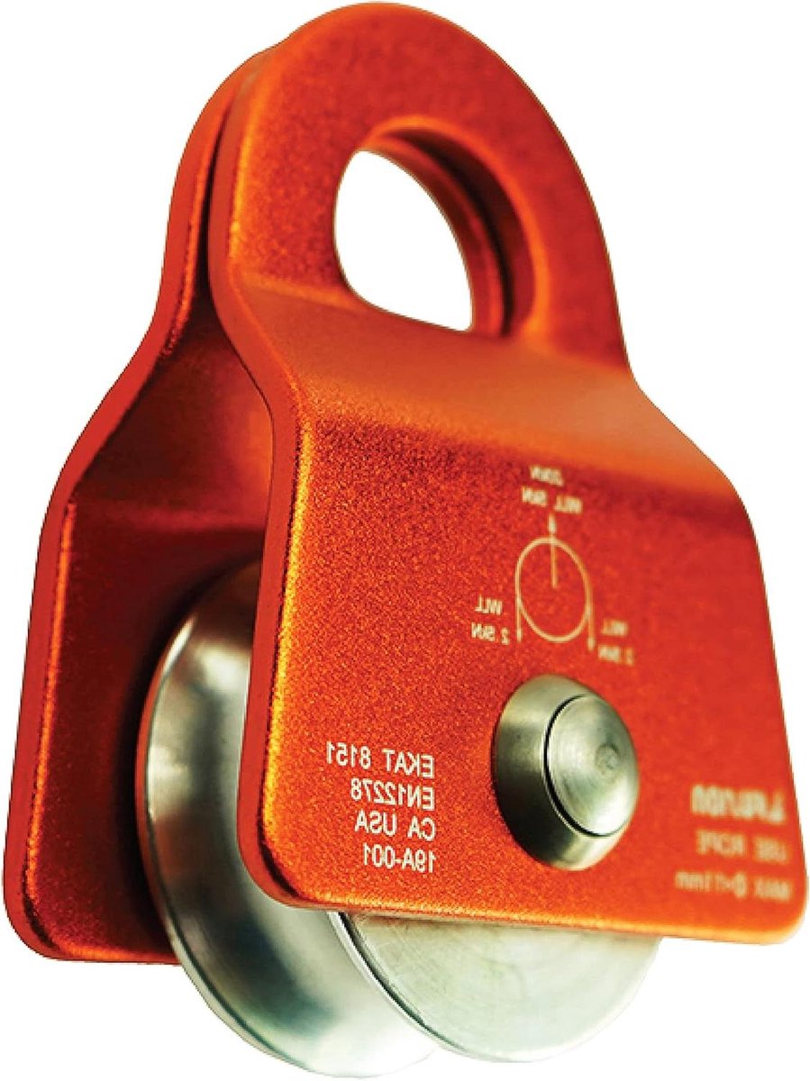 Micro Katrol - Aluminium Katrol - Klimmen Outdoor - Lichtgewicht Sterk - 20 KN - Oranje