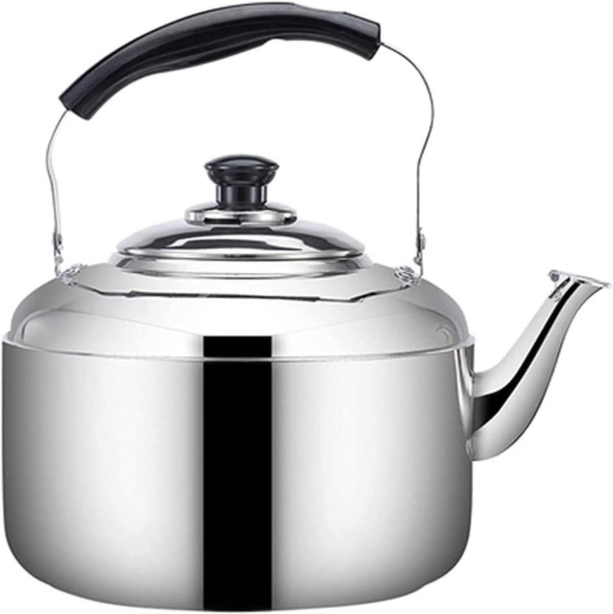 Waterkoker Fluitketel - Inductie Ketel - Thee Zetten - Automatisch Fluit Signaal - 8L Capaciteit - Zilver
