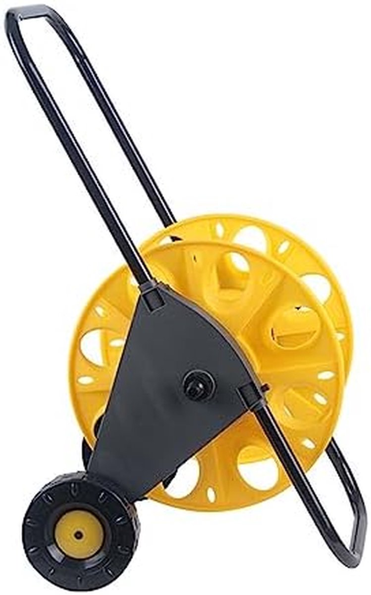 Slangendrager Slangenwagen - Mobiele Haspel - Tuin Water Geven - Ergonomische Geleider - 40x29x80 cm - Geel