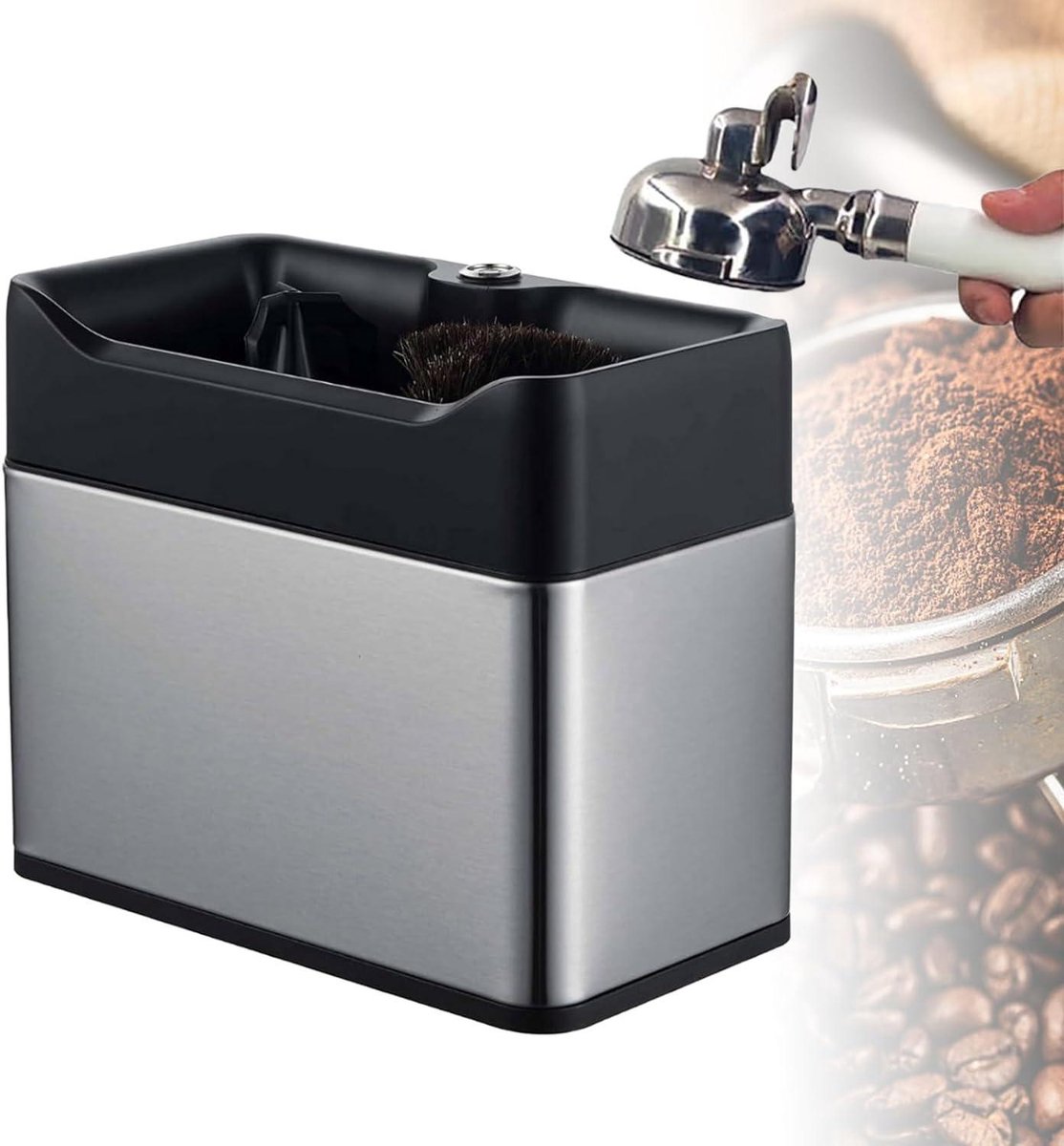 Elektrische Reiniger - Koffie Uitklopbak - Espresso Bereiding - Automatische Reiniging - 3-in-1 Montage - Zilver