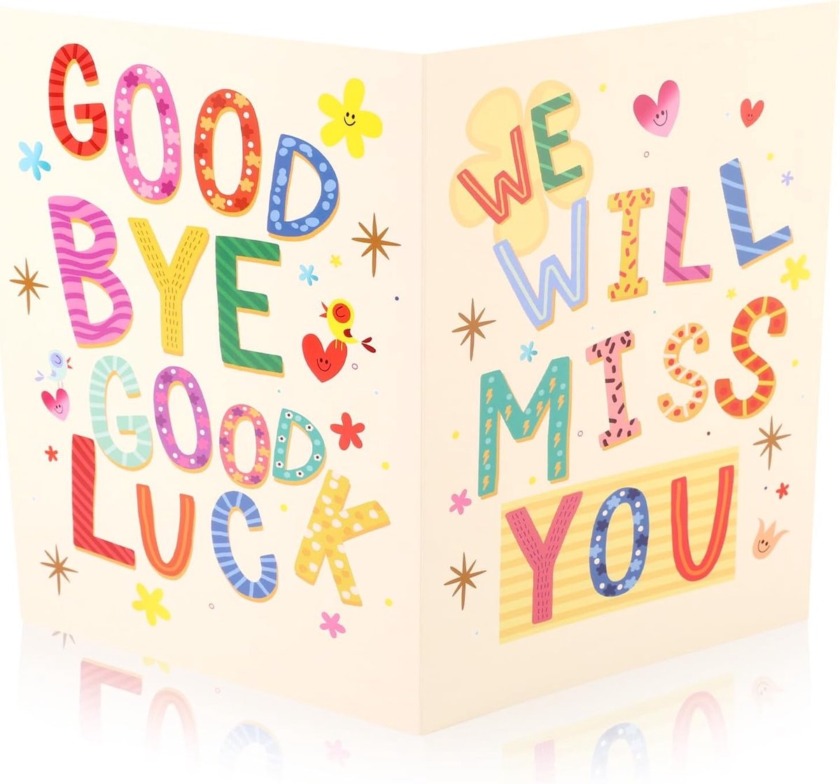 Dailygoods - Grote Afscheidskaart met Envelop - We Will Miss You Goodbye Good Luck
