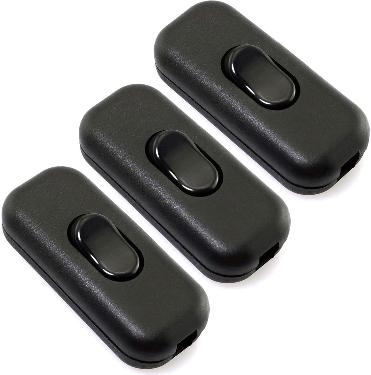 SnelShoppen - 3x Inline Schakelaar, AC 250V 6A Aan-Uit SPDT Controle Rocker Switch voor Tafel-, Bureau- en Wandlampen, Geschikt voor Standaard Lampkab
