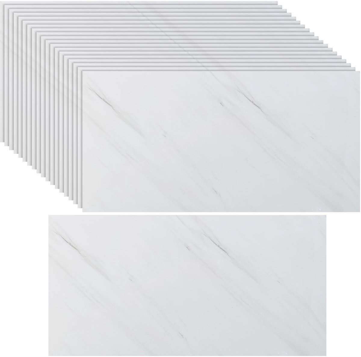 40 Stuks Zelfklevende Tegels Wit– 30x60 cm, Waterdicht XPE Schuim – Peel & Stick Keukenachterwand – Marmerlook Wanddecoratie voor Badkamer & Woonkamer – DIY Tegelfolie