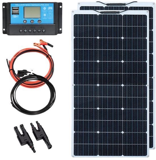 Zonnepaneel - Zonnepanelen - Monokristallijn - 12V - 200W - Zonne-kit - Flexibel - Waterdicht - Lichtgewicht - Voor Caravan - Camper - Boot of Thuisgebruik