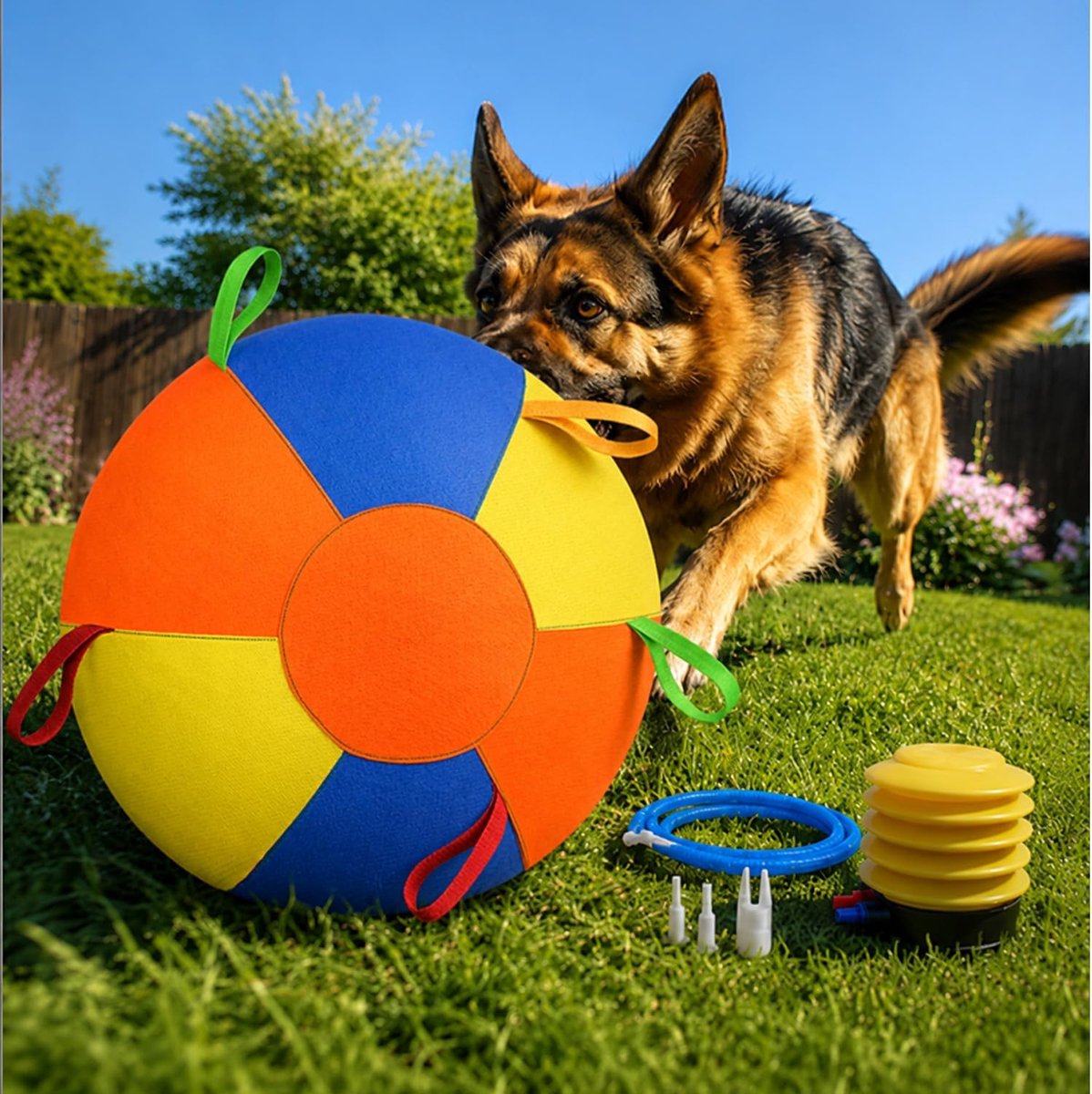 KZQ Opblaasbare Herdersbal 45cm voor Honden - Bijtbestendig Geschikt voor Alle Maten