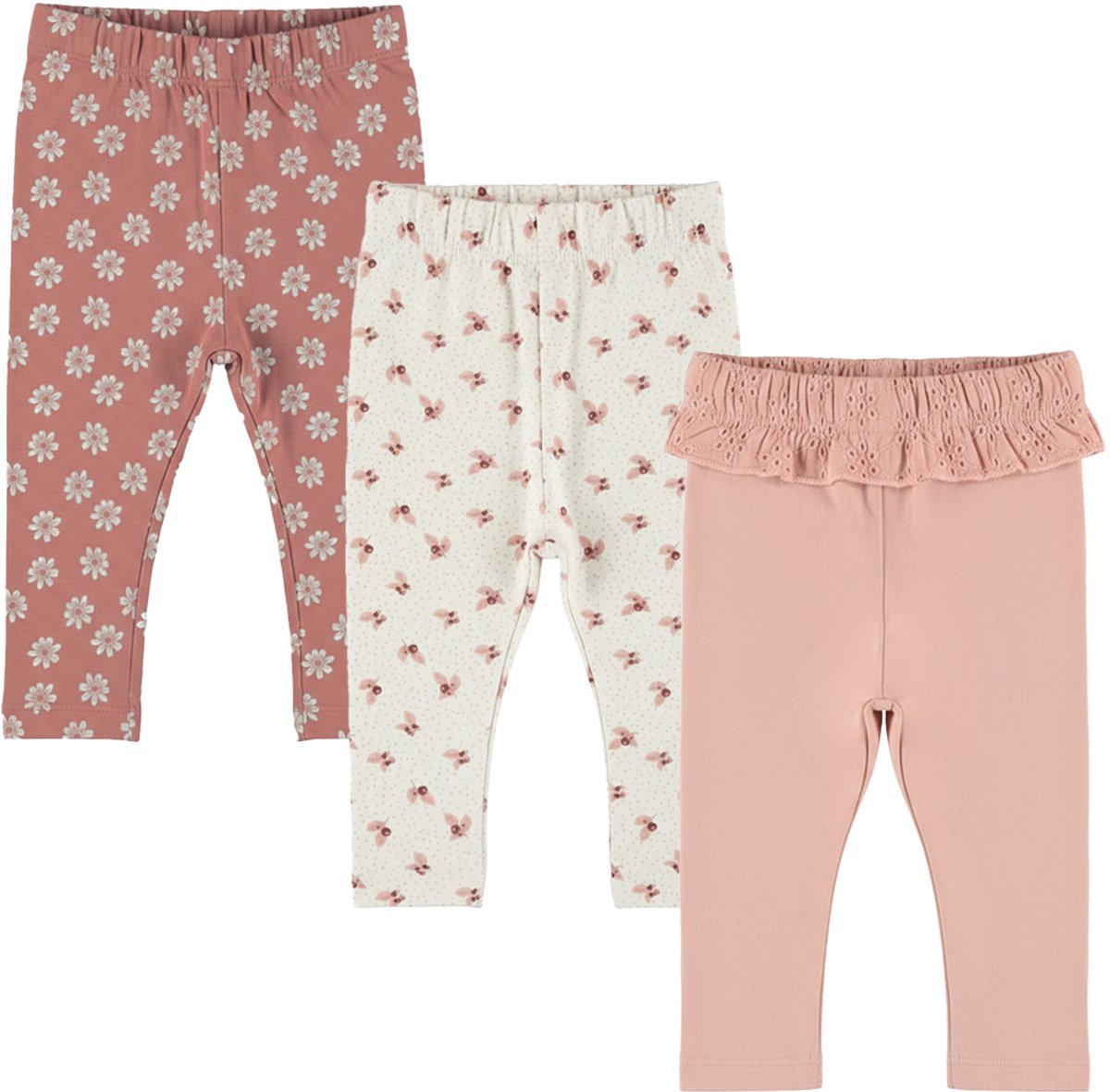 Dirkje Meisjes 3 Pack Legging - Misty rose