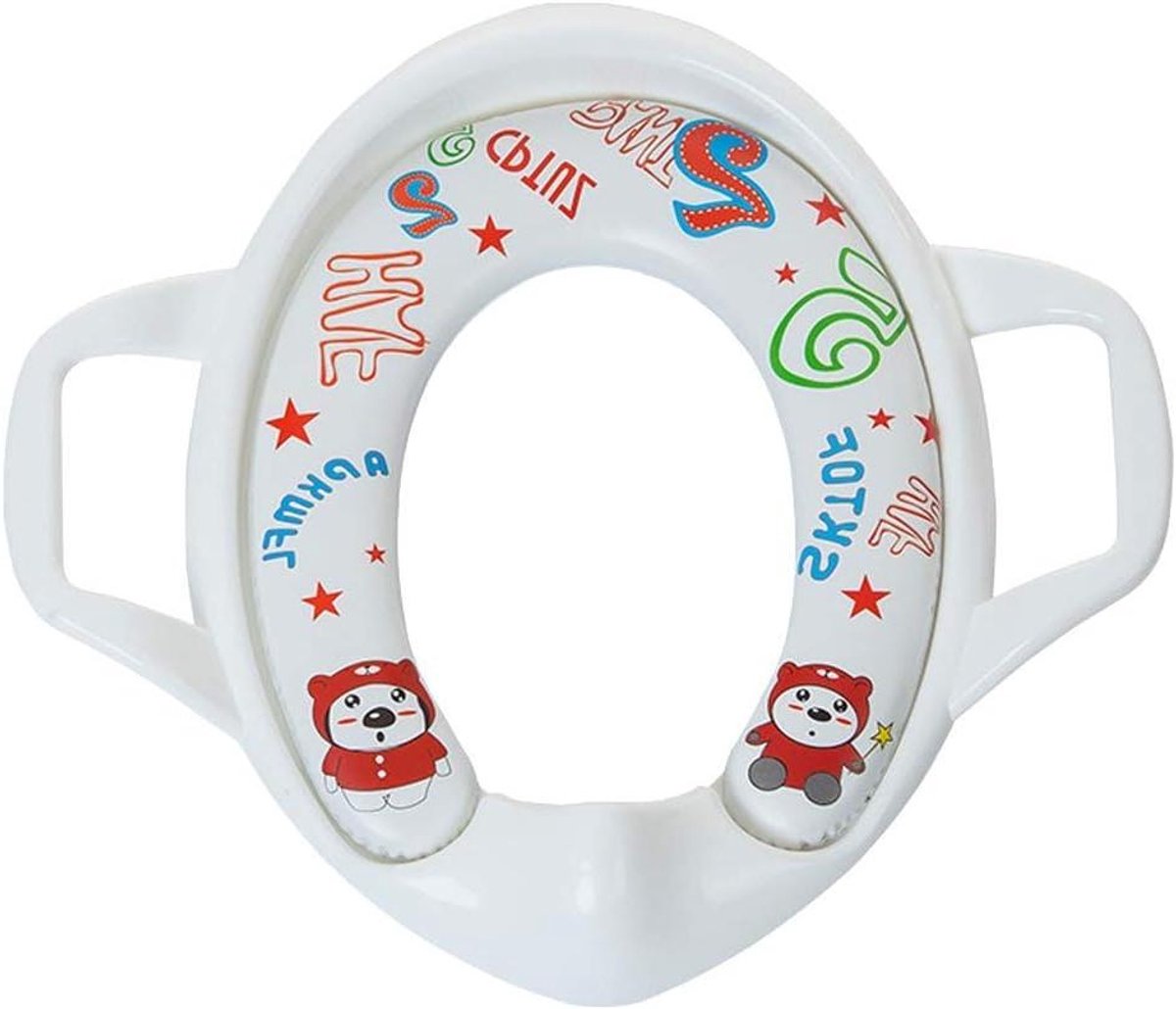 Kinderpotje Trainingsbril - Baby Toilet - Zindelijk Leren - Zachte Spons Zitting - 37.5 x 28 cm - Wit