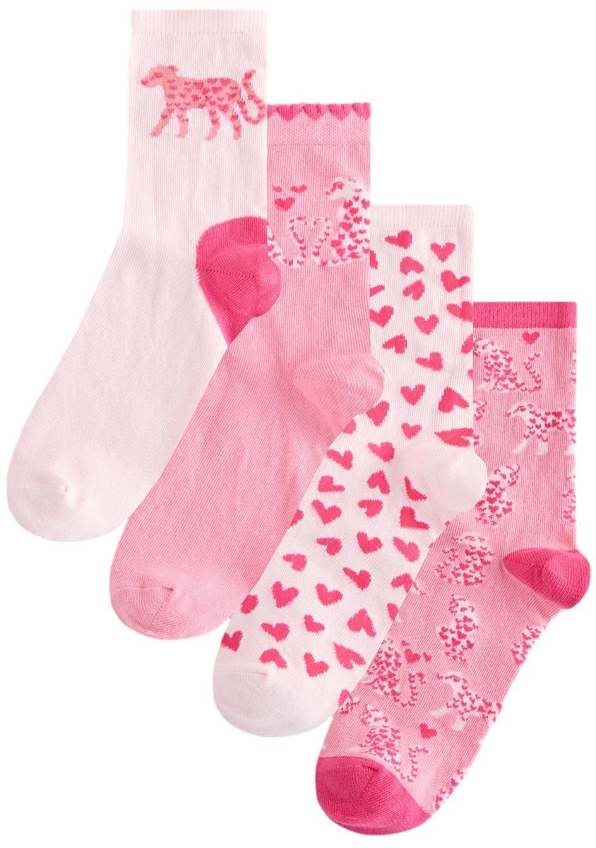 Next - Dames - Set van 4 paar enkelsokken - Roze