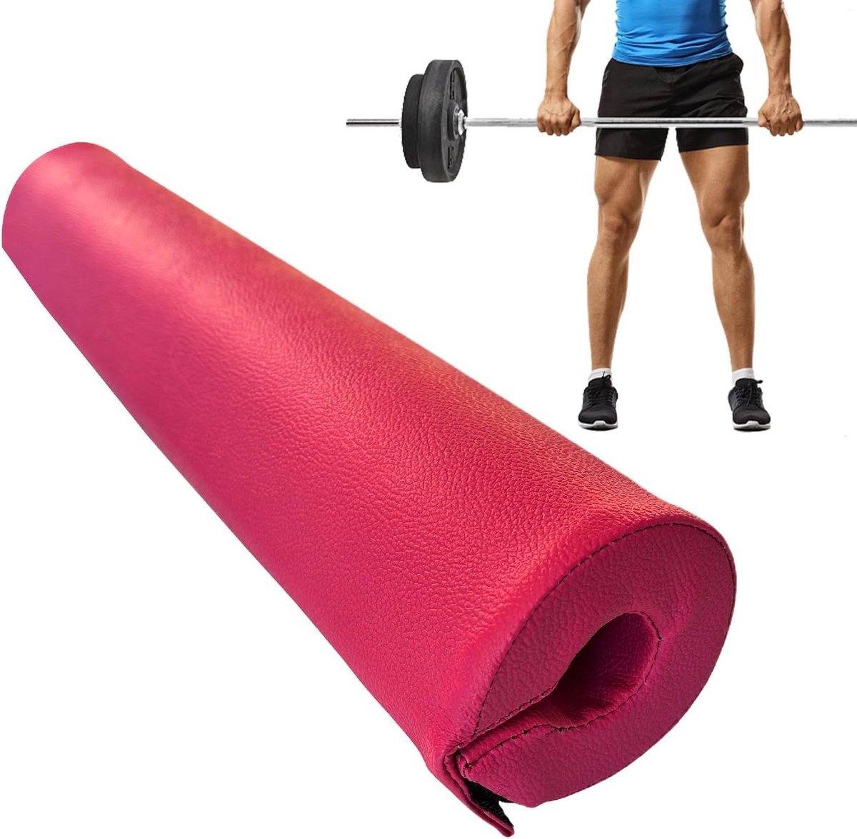 Gymanstiek Bar Kussen - Hip Thrust Pad - Kracht Training - Ademende Stof - 9 x 43 cm - Zwart