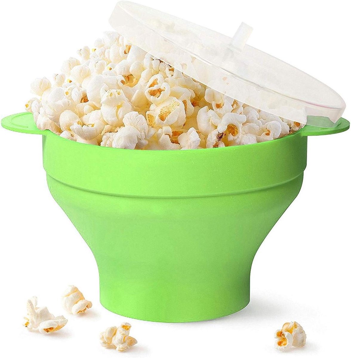 Popcorn Maker - Magnetron Kom - Snacks Maken - Opvouwbaar Ontwerp - 15 Kopjes - Groen