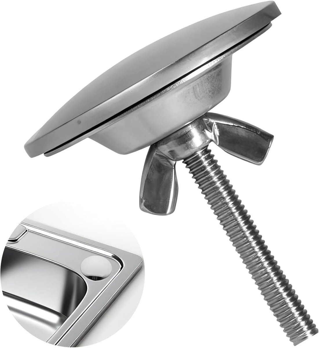 RVS Chroom Stopper voor Gaatjes in de Keuken- en Badkamerspoelbak, 50mm Afdekking voor Kraan en Blind Gaatje, Duurzame Oplossing voor Afvoerputjes