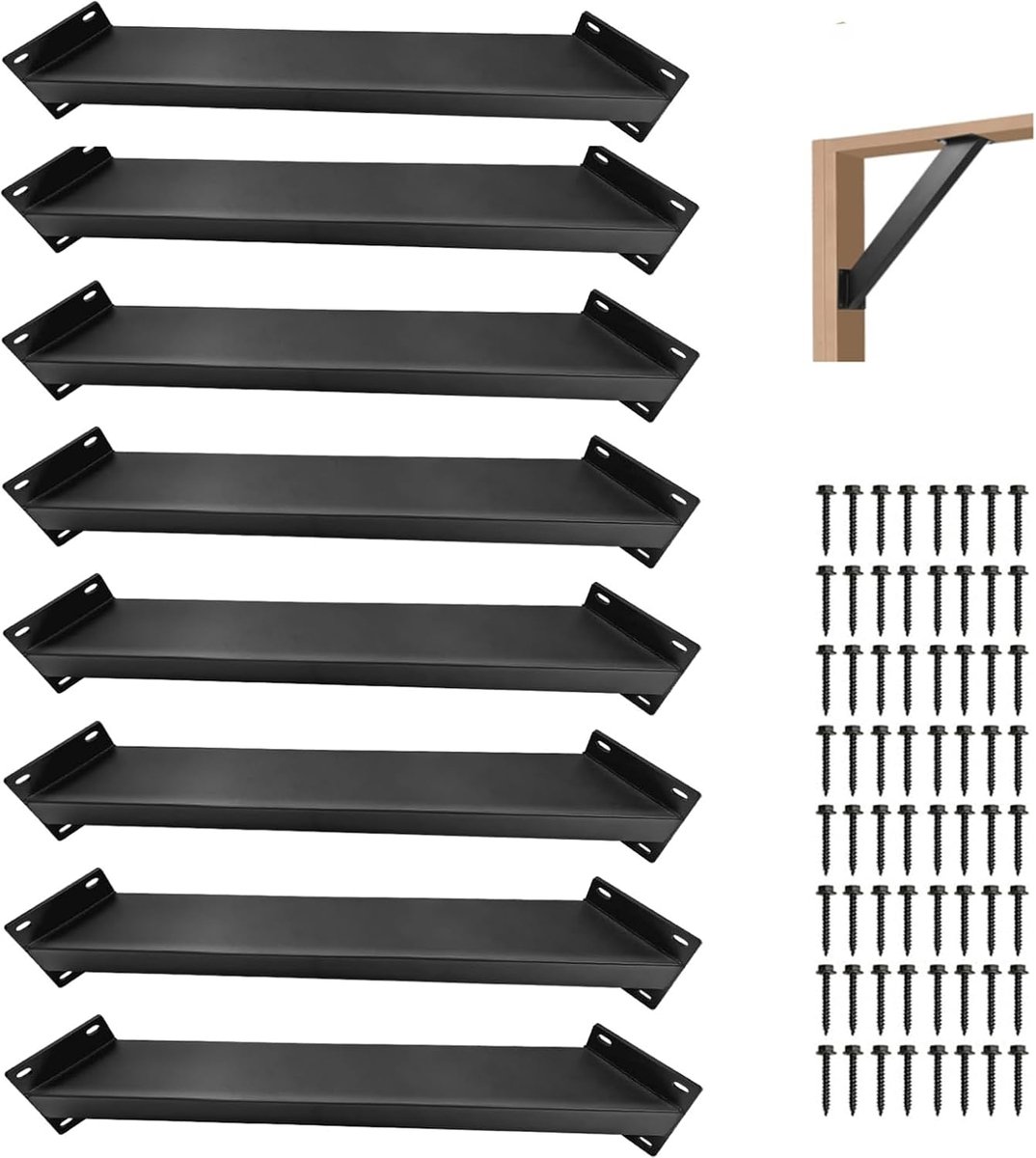 SnelShoppen - Pergola-houders van staal 45 graden, balkverbinder en paalverbinders, 8-delige set voor houten constructies, tuinpergola en paviljoen