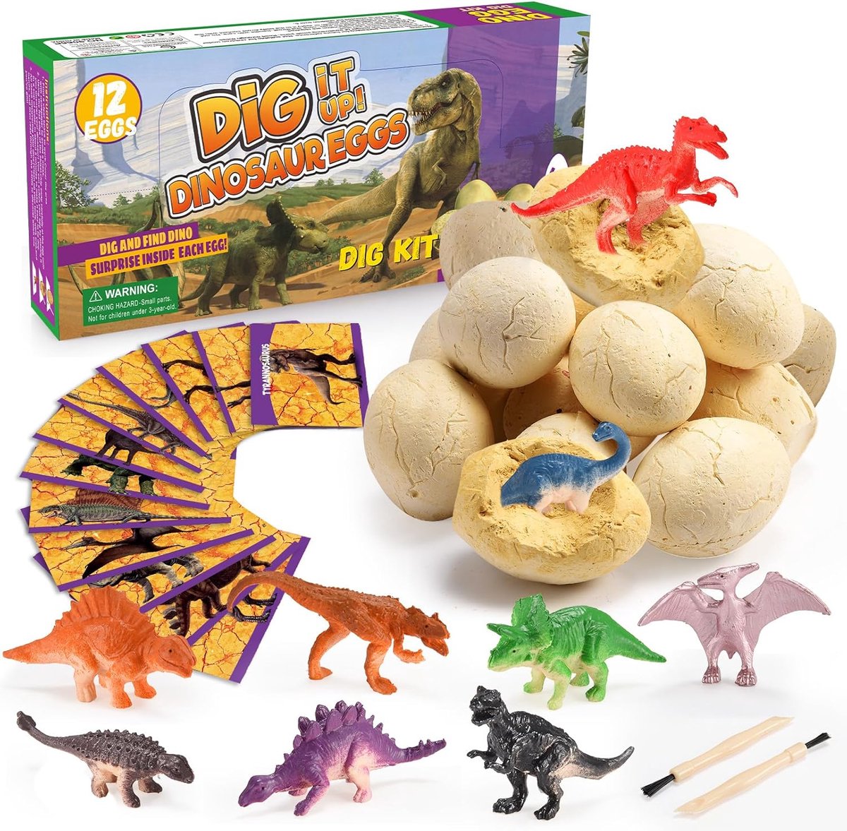SnelShoppen - Dinosaurussen Excavatie Set voor Kinderen - Dinosaurus Eieren Graafset - Educatief Speelgoed voor Jongens 4-10 Jaar - Perfecte Paasgift