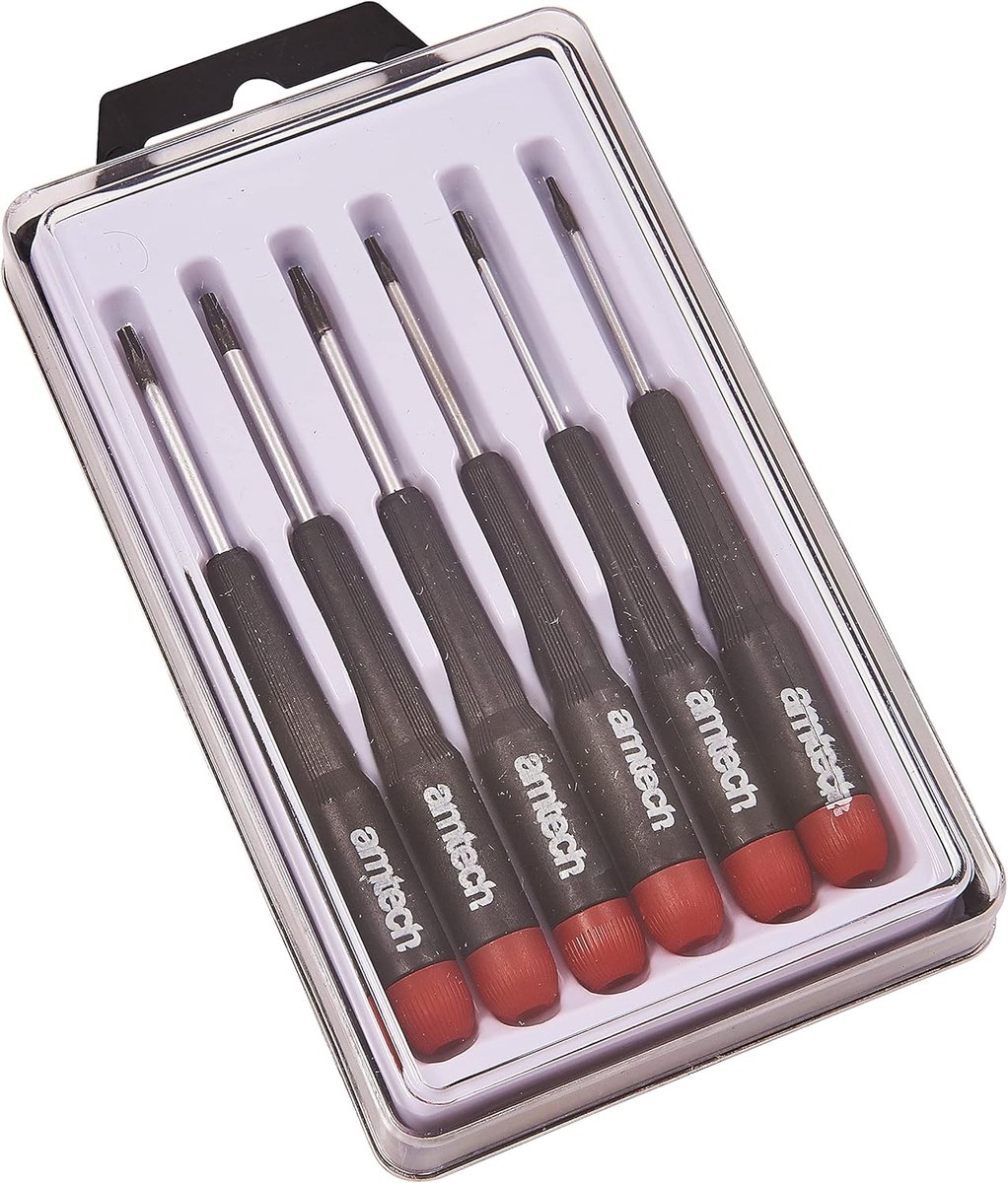 SnelShoppen - 6-delige Precisie Torx Schroevendraaier Set T5 T6 T7 T8 T9 T10 - Ergonomische Handvatten met Kunststof Opbergdoos voor Precisiewerk